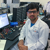 Rishav in the lab
