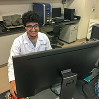 Devendra in the lab